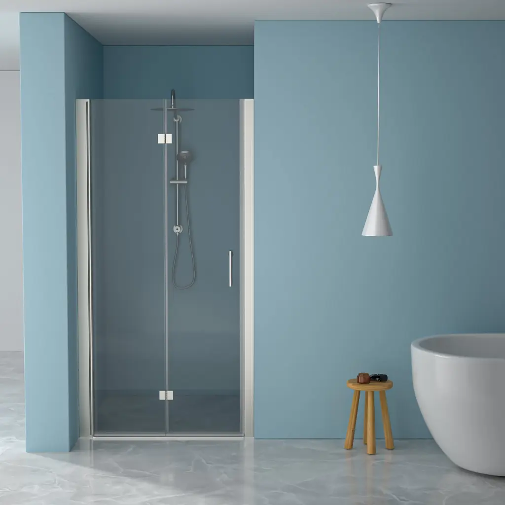 36 Inch Foldable Frameless Shower Door Tempered Glass lordear