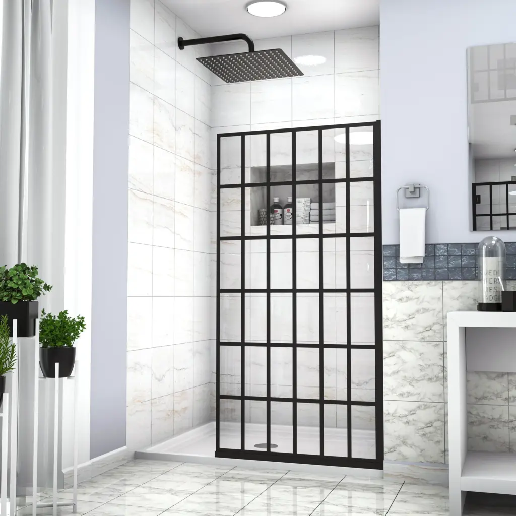 38 Inch W x 72 Inch H Single Panel Frameless Fixed Shower Door lordear