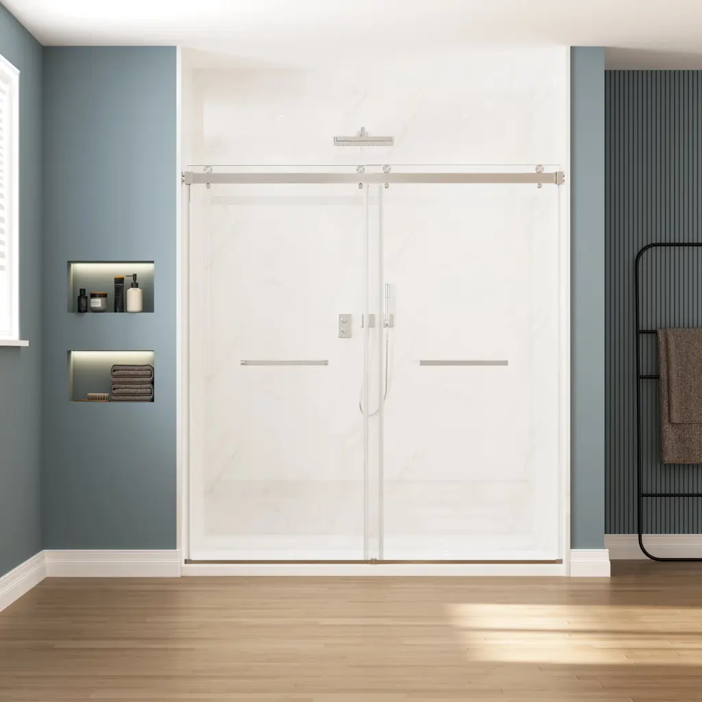 68-72 Inch Frameless Sliding Shower Door Soft Close Modern Bathrooms rnb