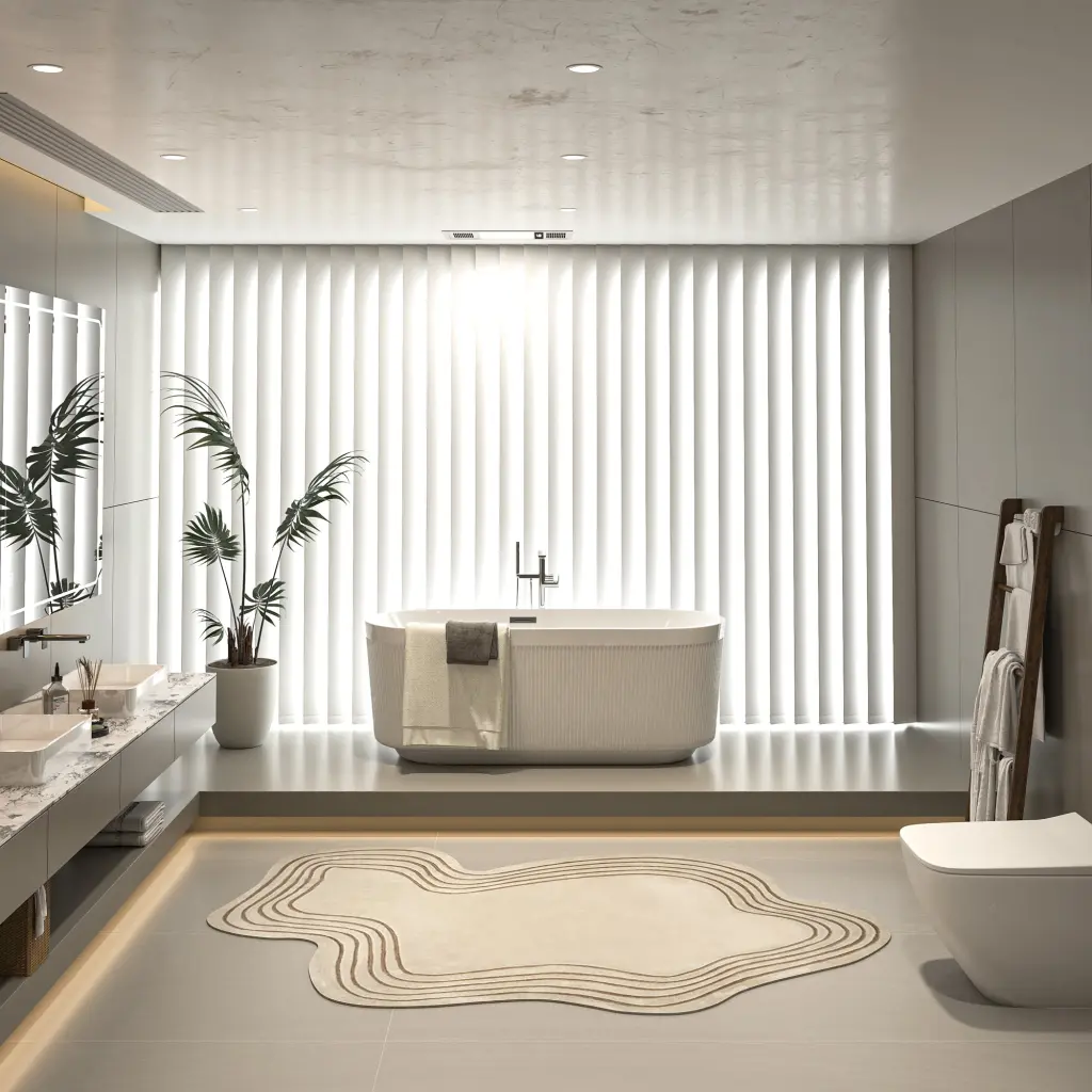 67 Inch Acrylic Freestanding Bathtub Unique Pleated Design rnb