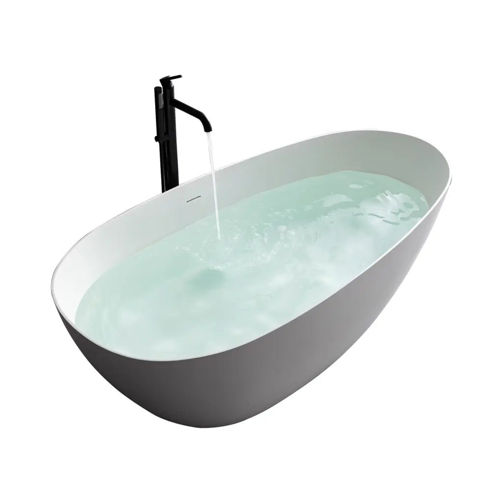 1700Mm Artificial Marble Solid Surface Freestanding Bathroom Adult Bathtub vovica