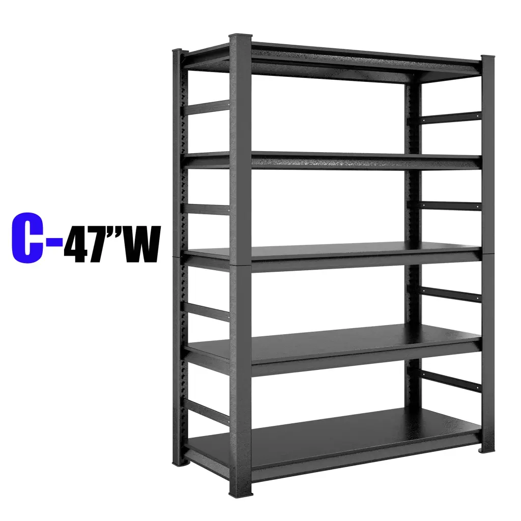 Storage Shelves 5 Tier Heavy Duty Metallic Shelving Unit Customizable morgie