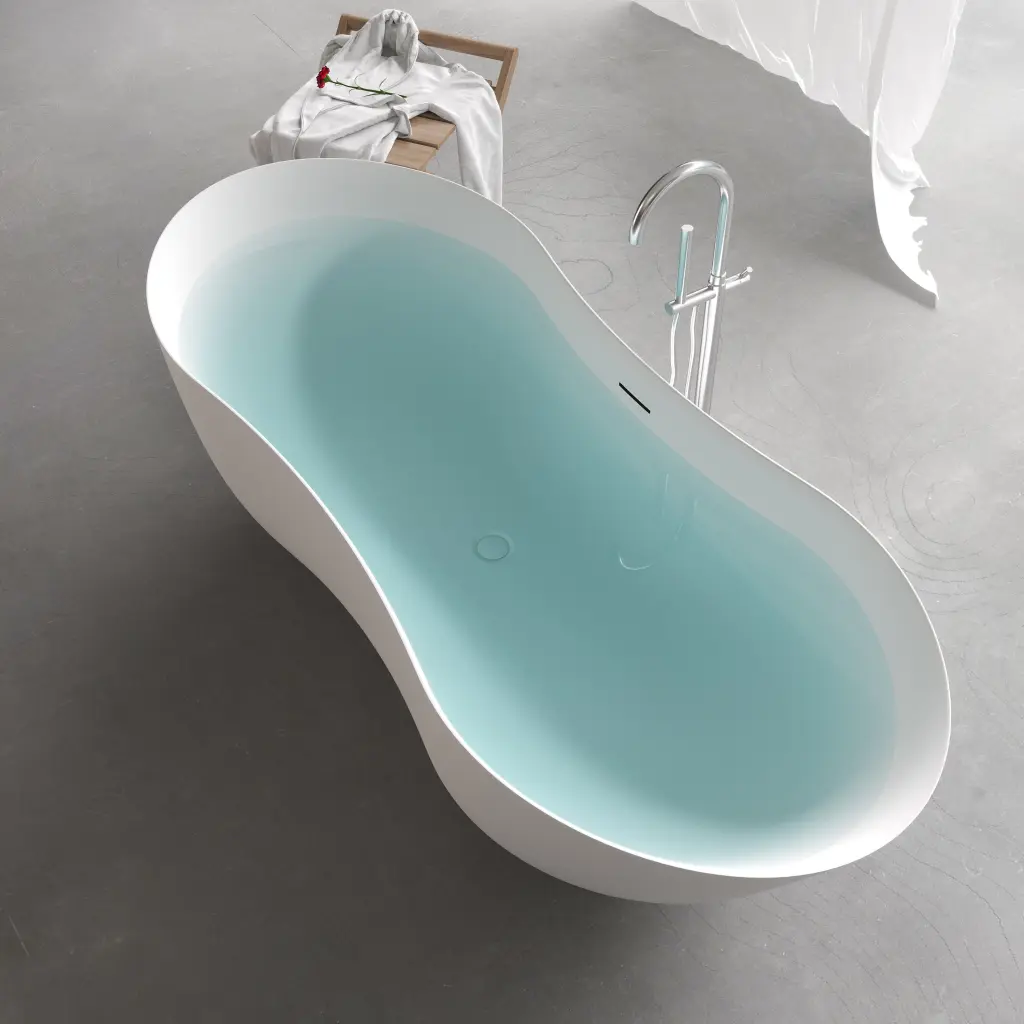 67 Inch Freestanding Solid Surface Bathtub Marble Resin bathin