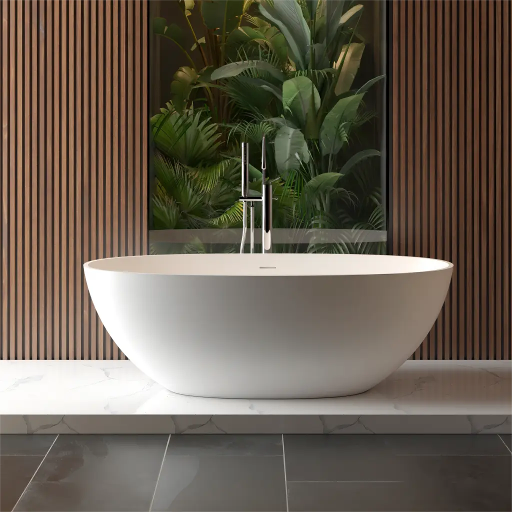 65 Inch Freestanding Solid Surface Bathtub Premium Stone Resin bathin