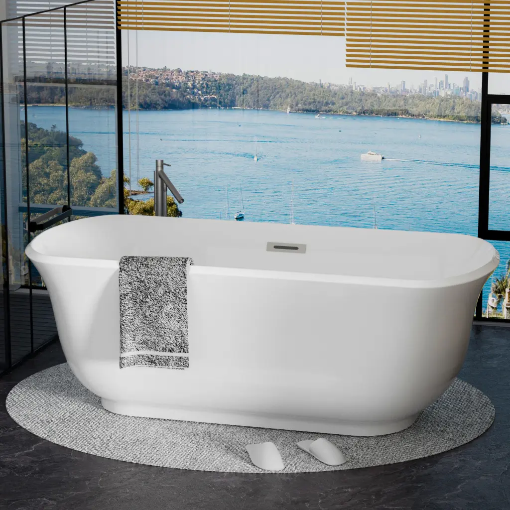 Acrylic Alcove Freestanding Soaking Bathtub White Acrylic Bath Tub w1056 clovis