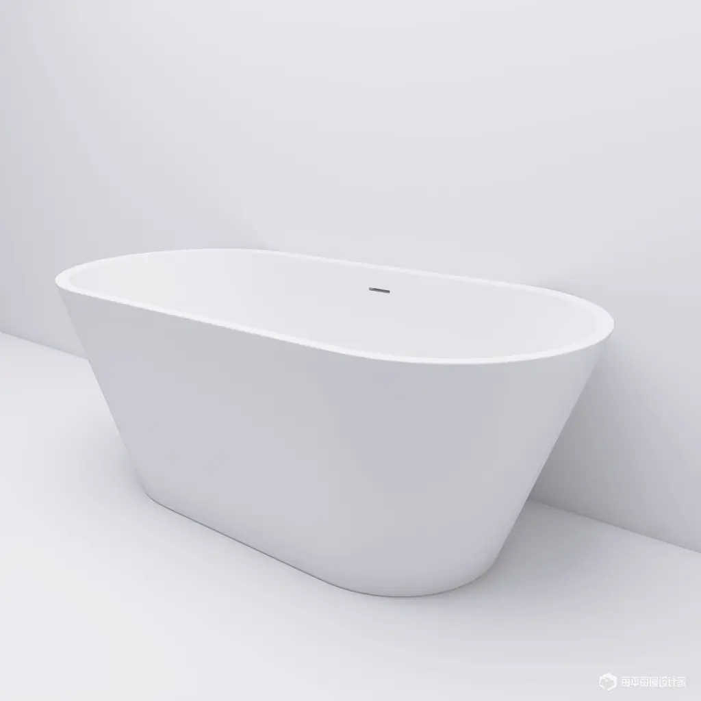 63 Inch Acrylic Free Standing Soaking Tub Timeless Oval Design Adjustable w995 bestgo