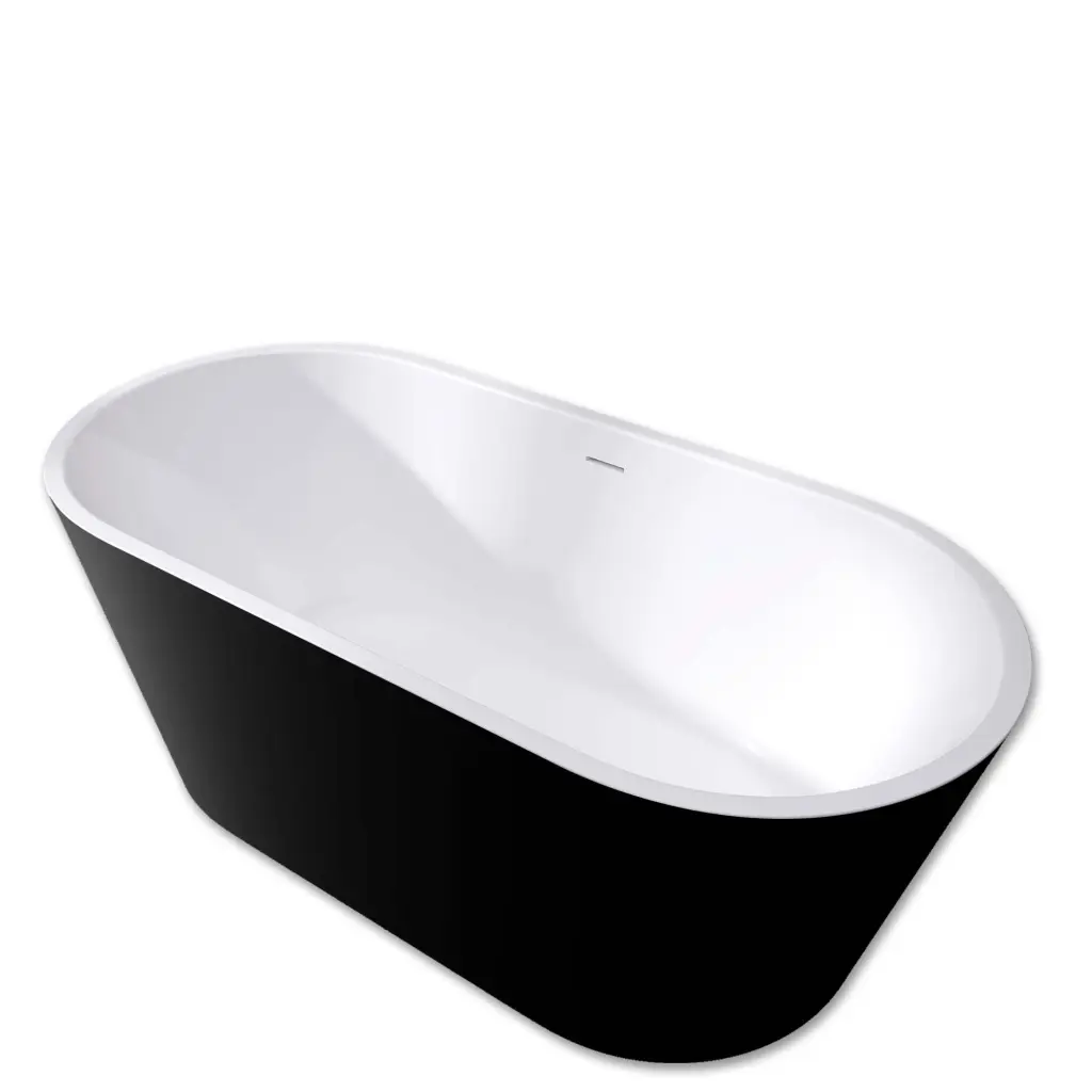 67 Inch Acrylic Freestanding Bathtub Matte Black Modern Stand Alone Soaking Tub w995 bestgo