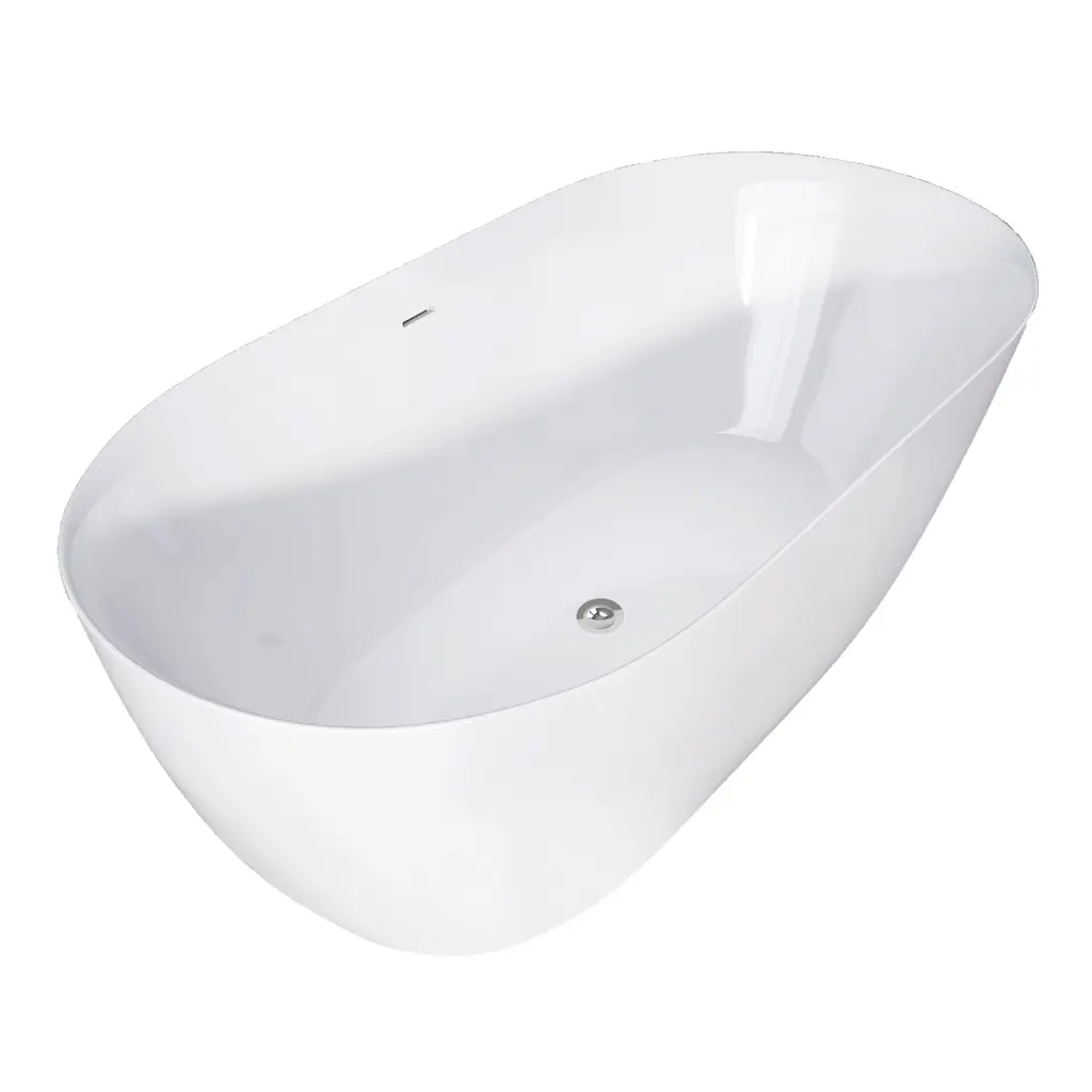 51 Inch Acrylic Freestanding Soaking Bathtub Oval Adjustable w995 bestgo