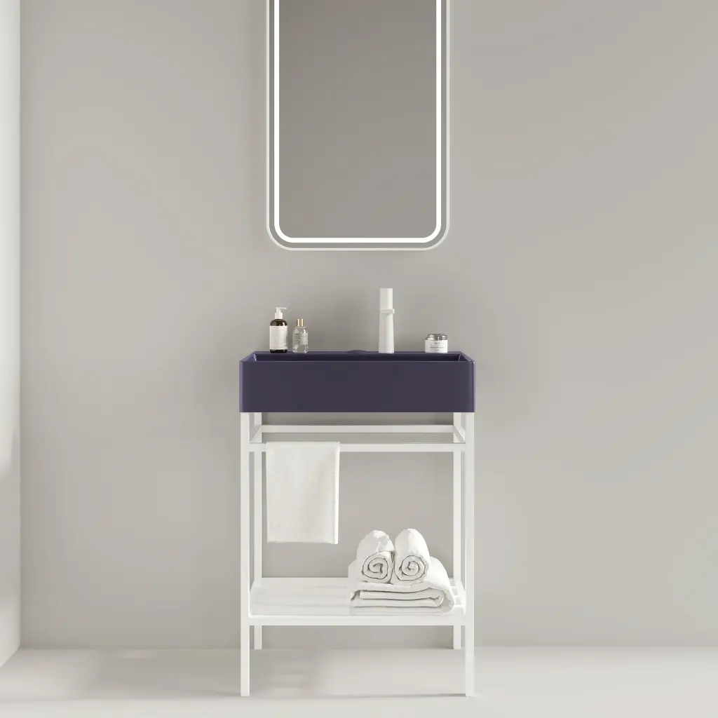 24 Inch Lofi Bathroom Vanity Ceramic Basin Freestanding Cabinet anicco lab