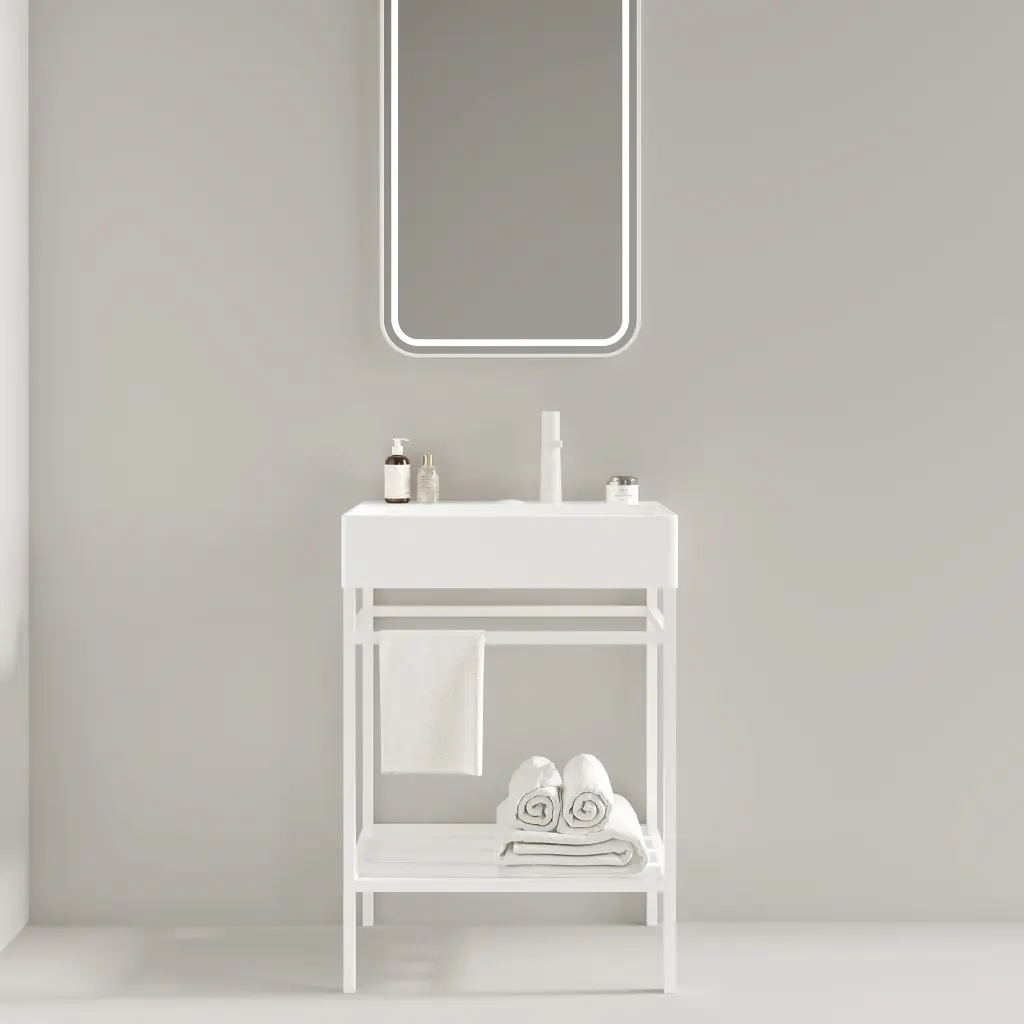 Lofi 24 Inch Bathroom Vanity Porcelain Basin Freestanding Modern Vanity anicco lab