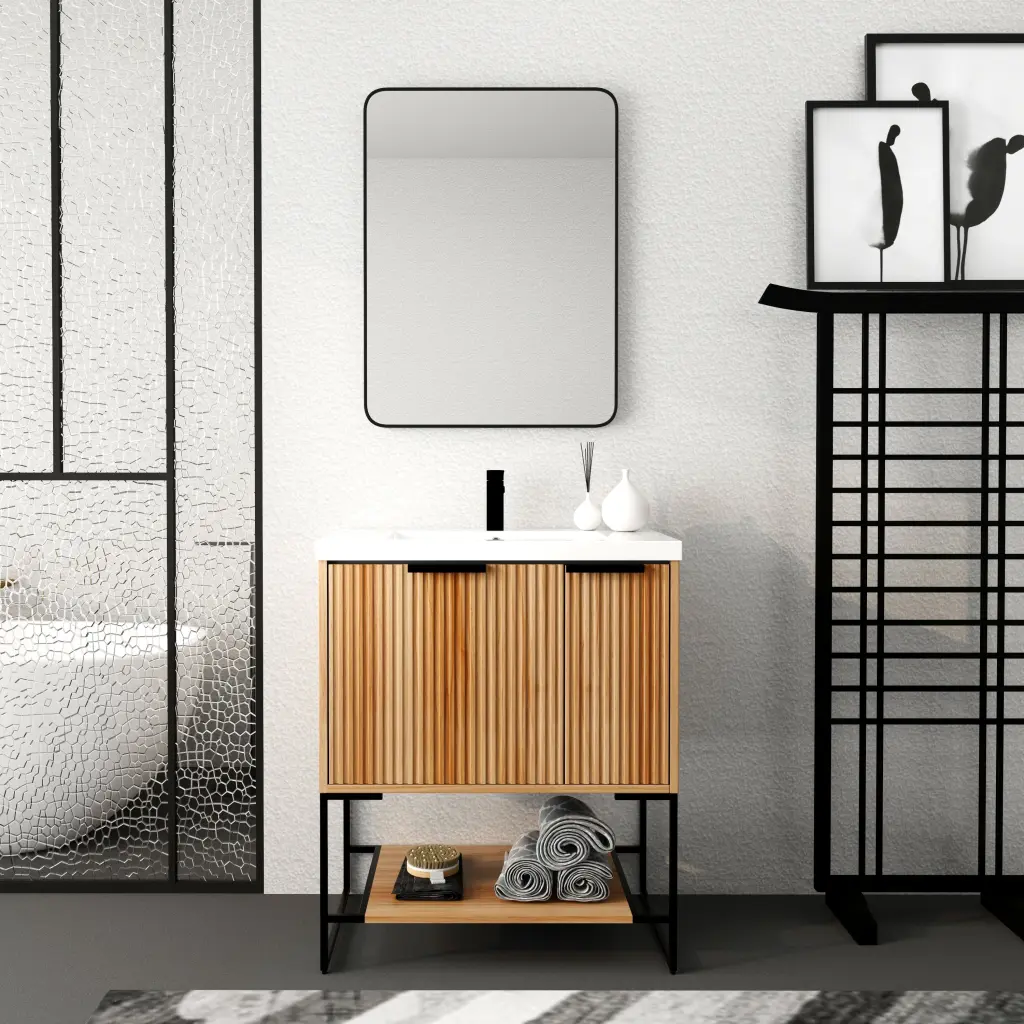 30 Inch Freestanding Bathroom Vanity Resin Basin 30x18 Inch g-lemon