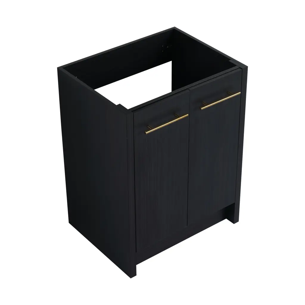 24 Inch Freestanding Bathroom Vanity Without Top Sink Bvb09224Bct Black Modern Storage Cabinet g-lemon