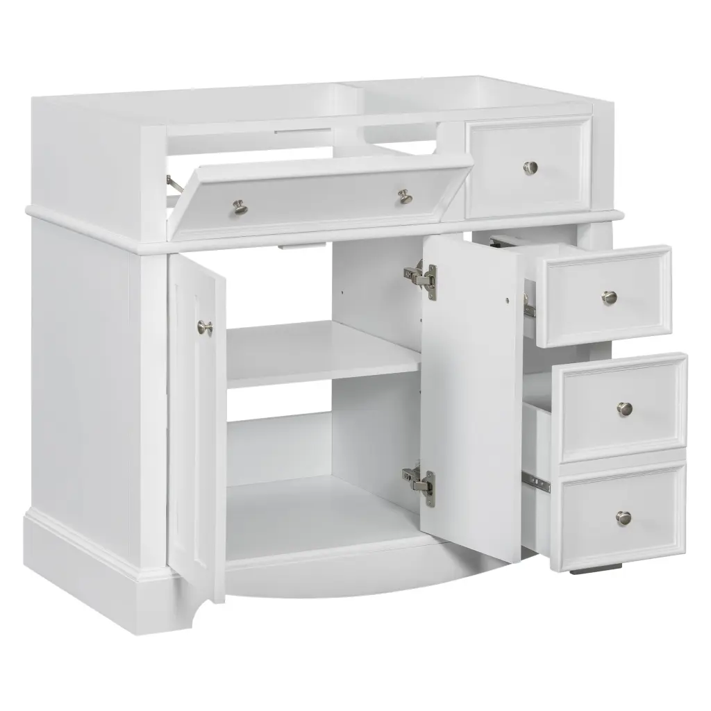 36 Inch Bathroom Vanity Without Basin Sink, Solid Wood Frame Bathroom Storage mrs