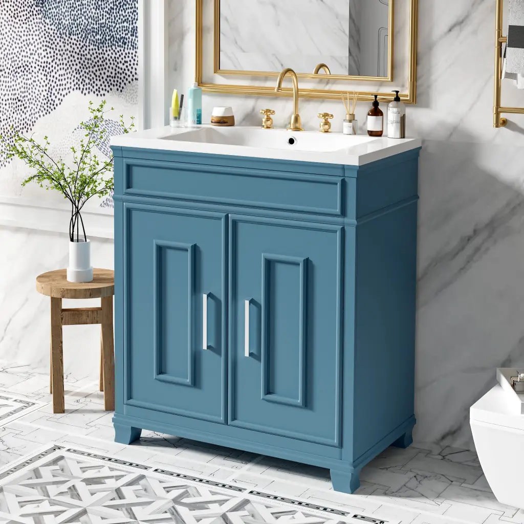 30 Inch Freestanding Bathroom Vanity Resin Sink Modern Design mrs