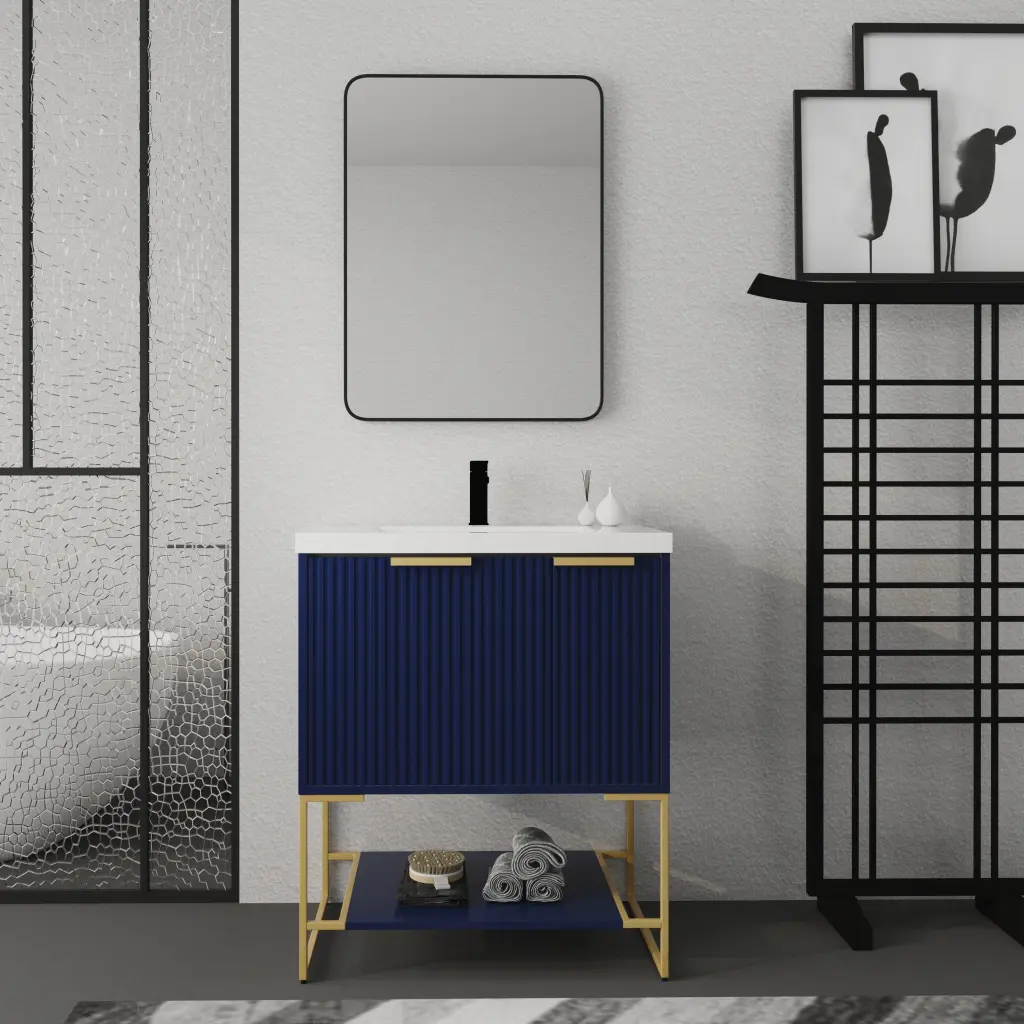 30 Inch Freestanding Bathroom Vanity Resin Basin 30X18 BVA 01130N rnb