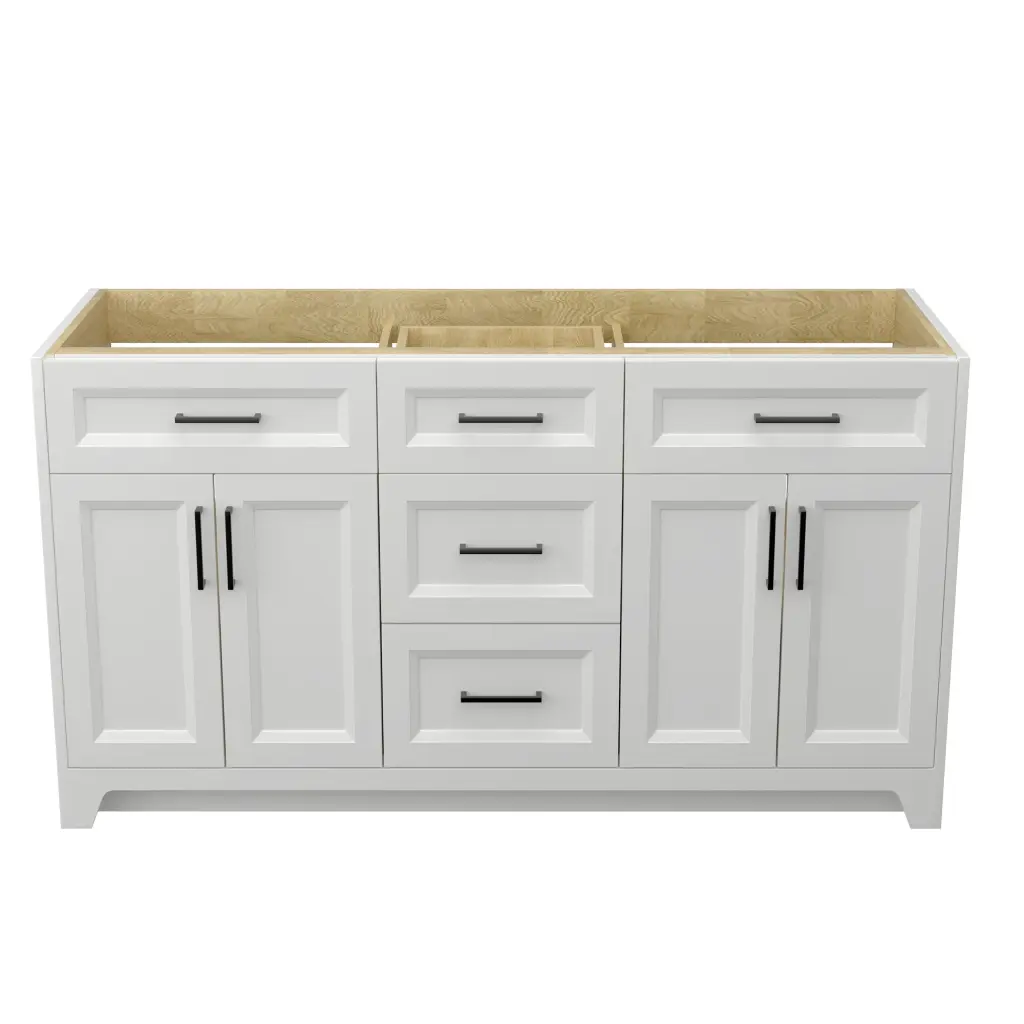 60 Inch Solid Timber Bathroom Vanity Without Top Sink Modern Bathroom Storage w995 bestgo