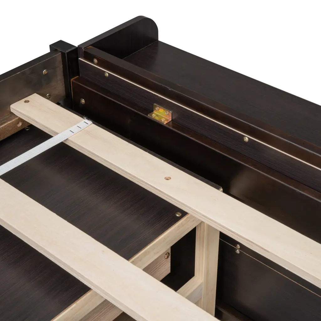Full Bed Bookcase Headboard and Under Bed Storage Drawers inspirit