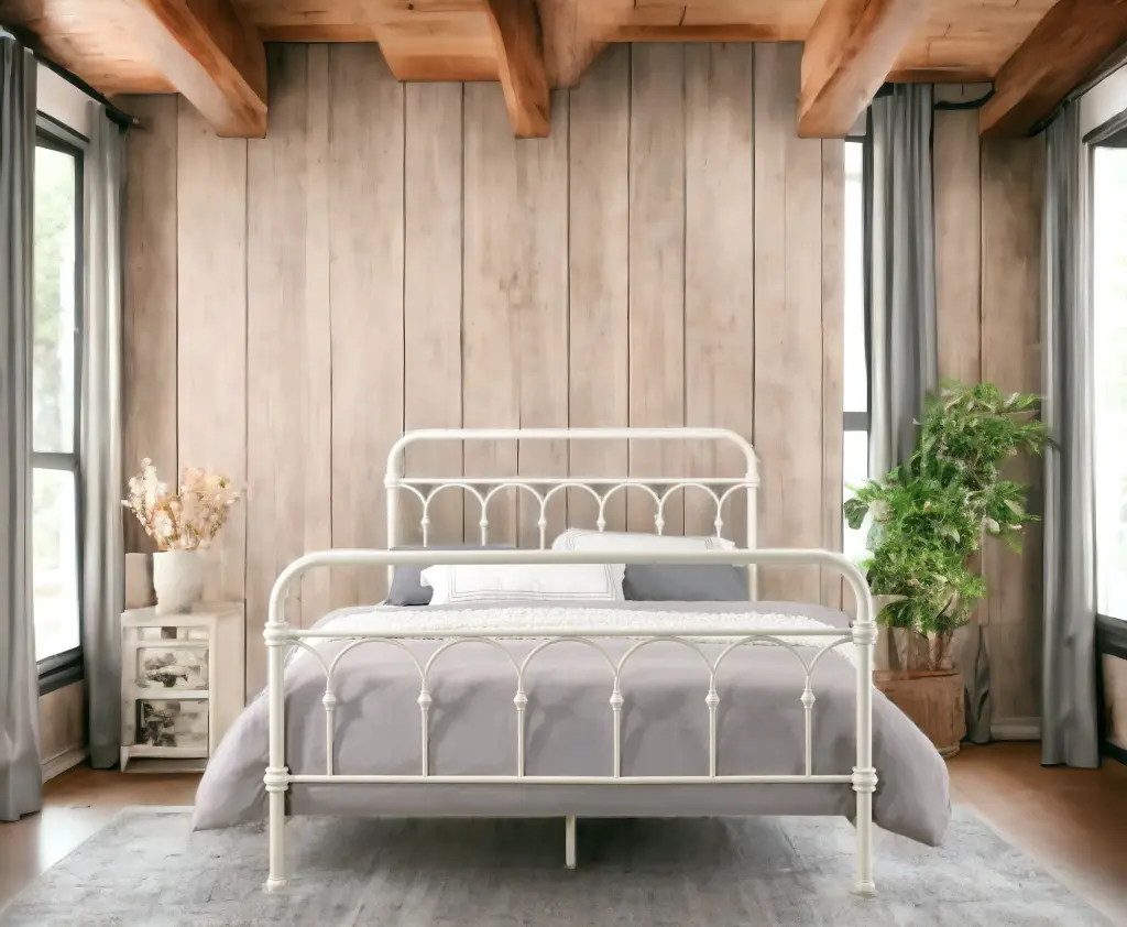 Citron White Finish Full Bed White Metal Frame Sturdy And Modern Design urban nest