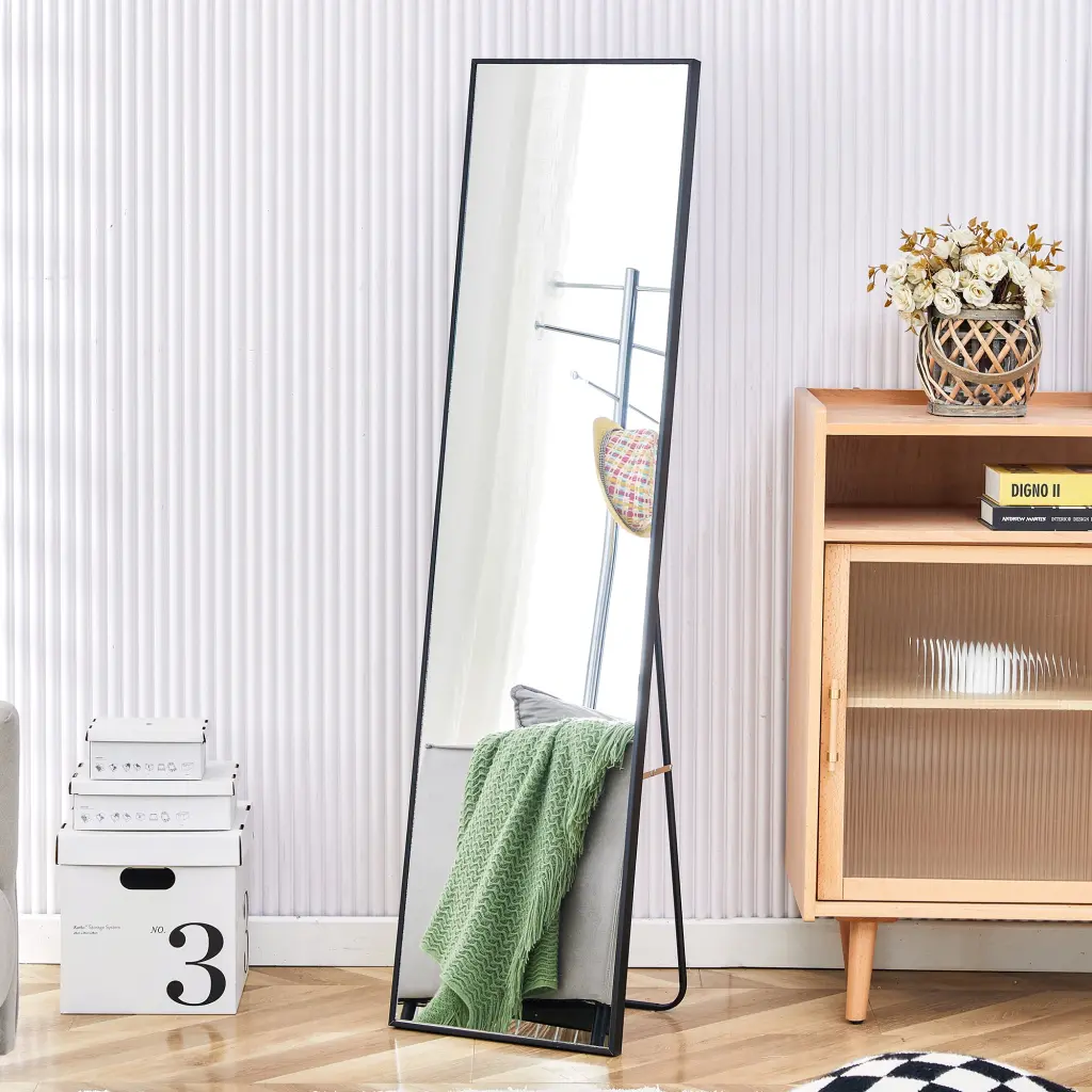 4th Generation Black Solid Timber Frame Full Length Mirror Dressing Mirror Bedroom droom w-1151