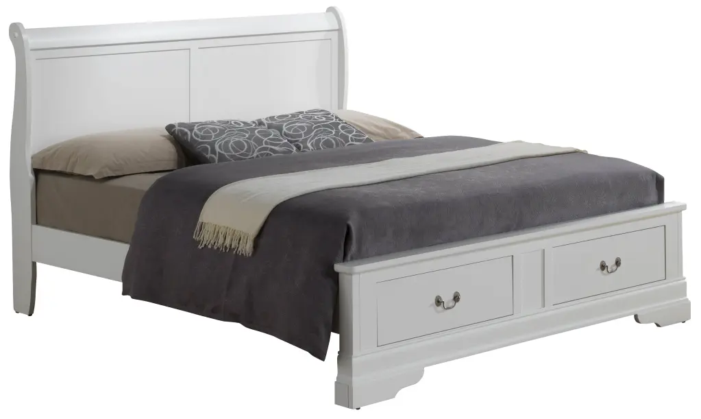 Elegant Full Bed Storage White Particle Board Platform glory furniture