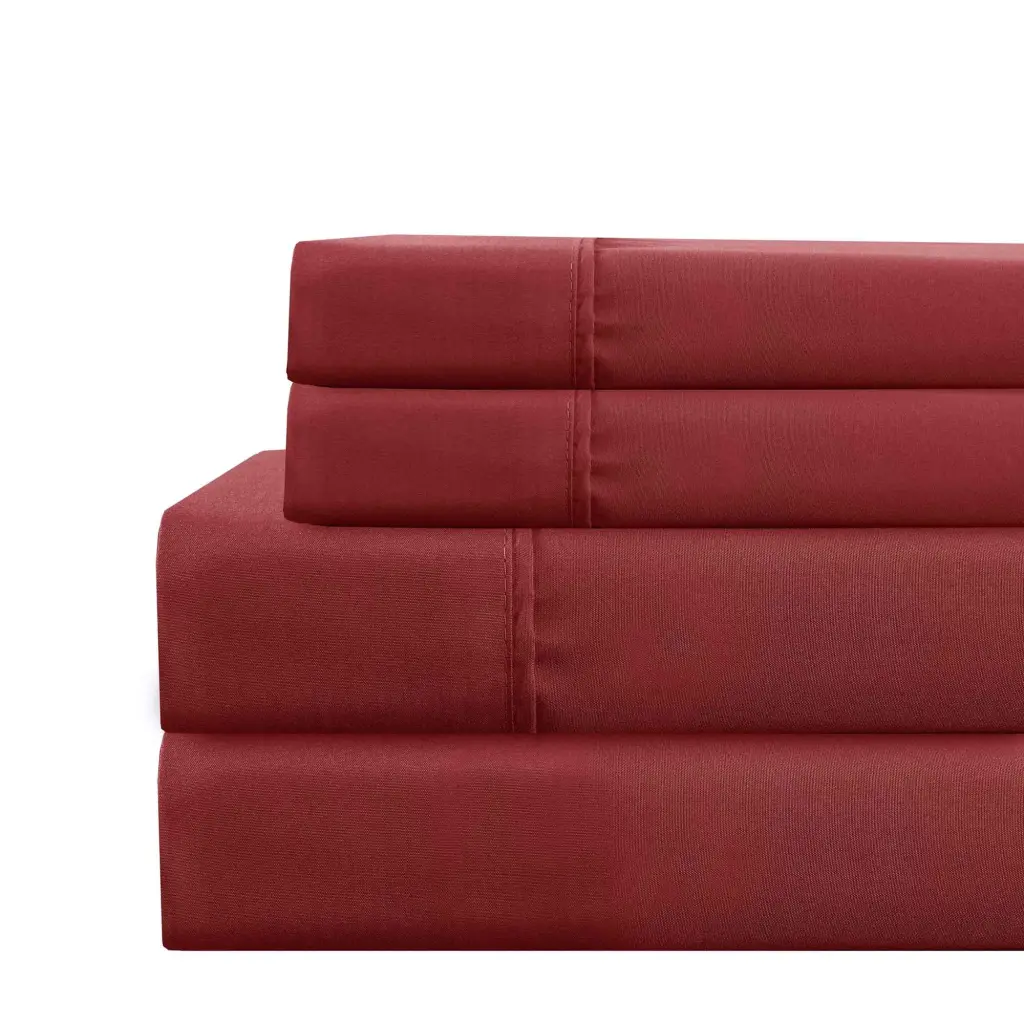 Lanester 4 Piece Deep Pocket Full Dimensions Sheet Set Urban Port Red royal hampton