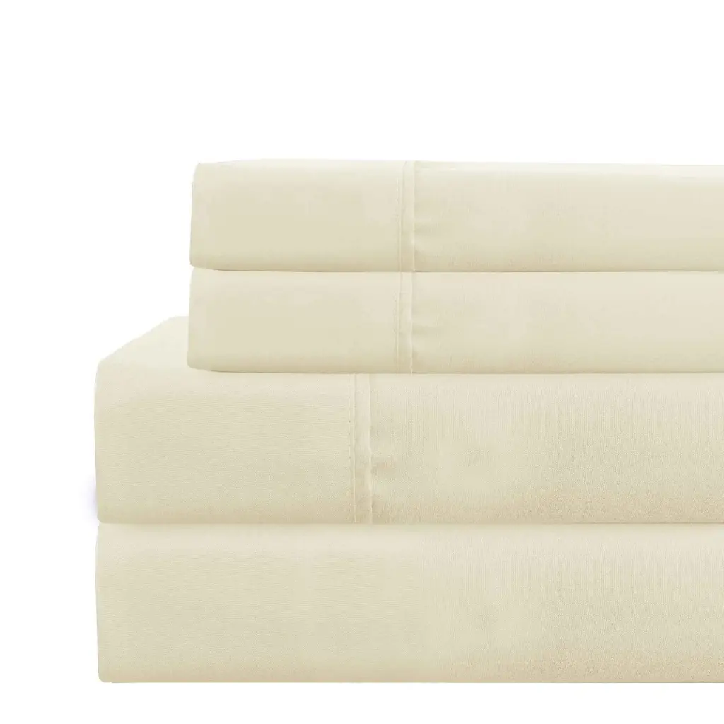 Lanester 4-Piece Full Size Deep Pocket Sheet Set Cream Urban Port Collection royal hampton