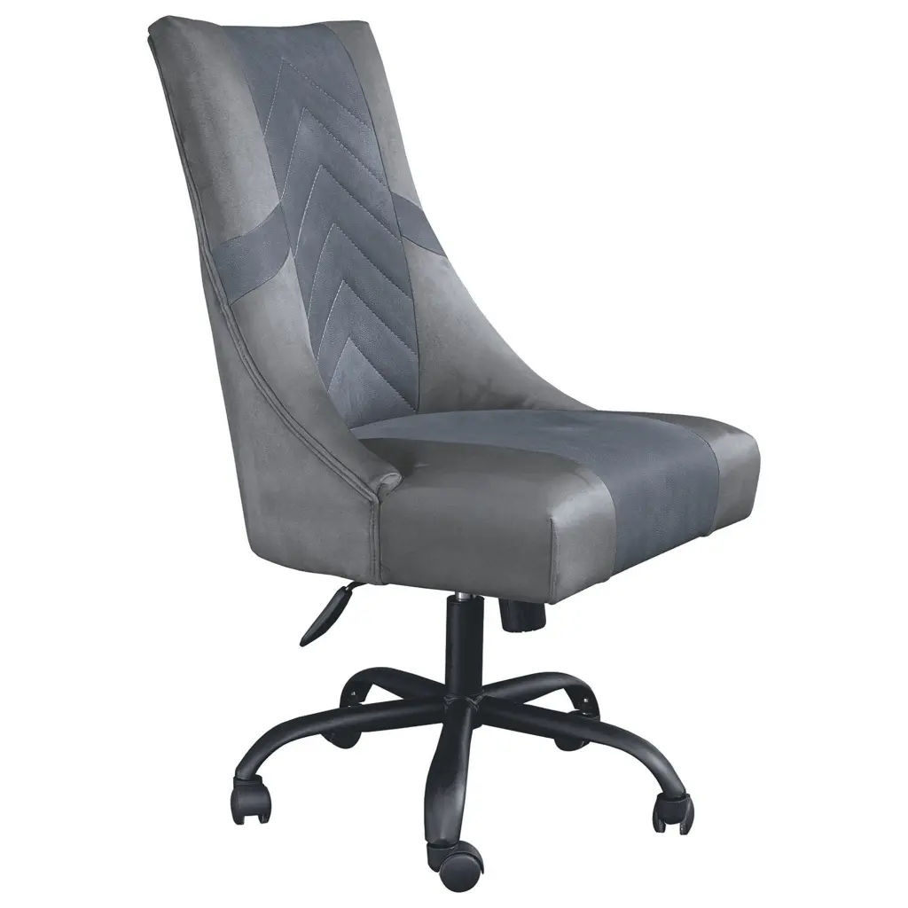 Timber Frame Swivel Gaming Chair Gray And Black Ergonomic Office Chair royal hampton
