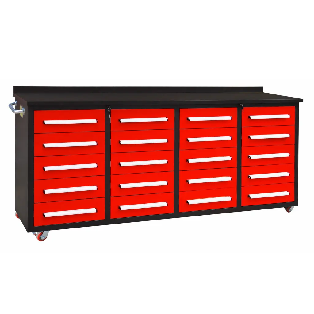 7Ft Garage Storage Cabinets Workbench 20 Drawers Red Steel Cabinets chery