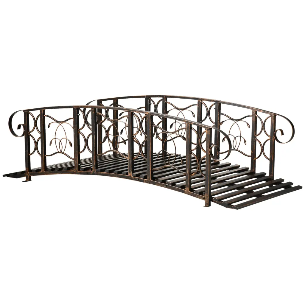 Outsunny 6 Foot Metal Arch Backyard Garden Bridge 660 Lbs Capacity aosom business