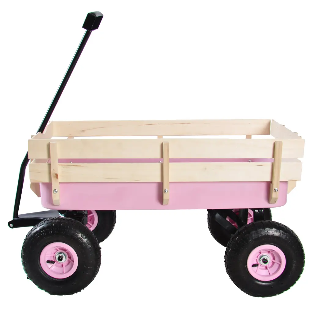 Outdoor Wagon Wood Railing and All Terrain Air Tires Garden qdxfl