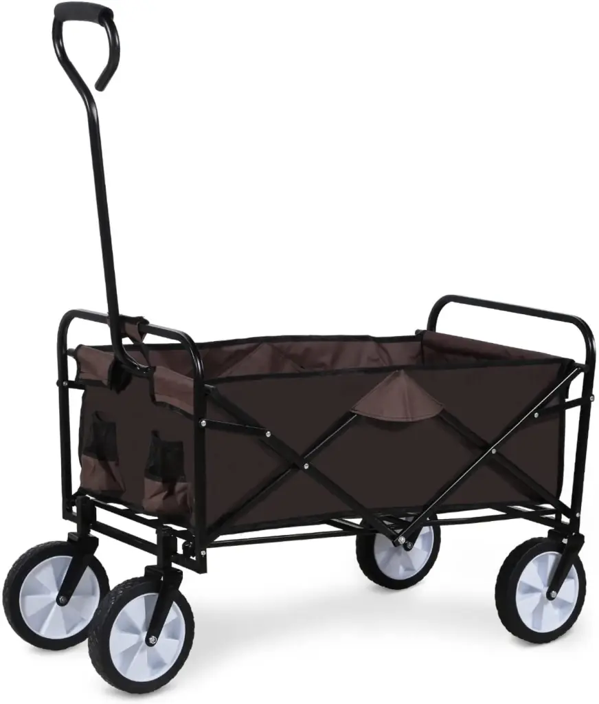 Yssoa Rolling Collapsible Garden Shopping Basket Camping Wagon 360 Degree w1134dhs