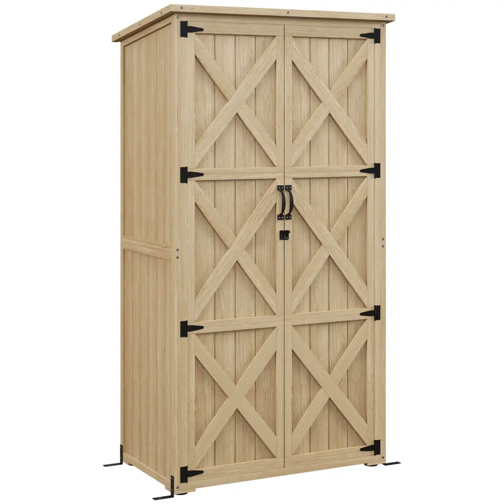 Outsunny Wooden Garden Shed Outdoor Storage Cabinet Water-resistant aosom business