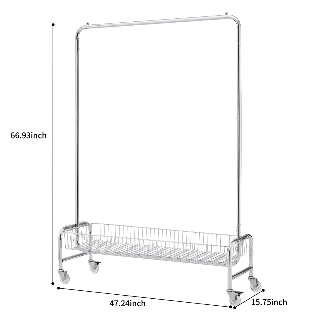 Garment Rack Basket on Wheels Rolling Clothes Rack Hanging Clothes rnb