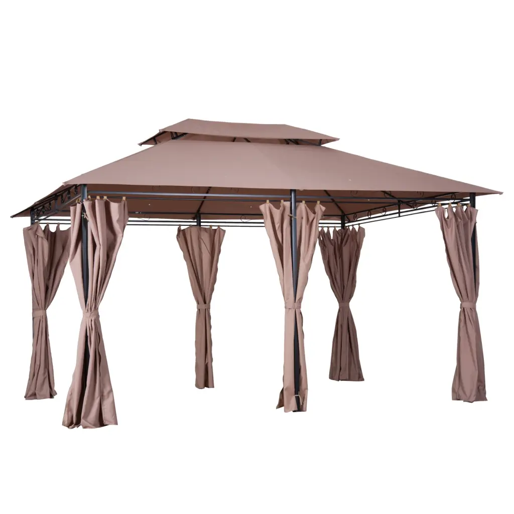 Outsunny 10x13ft Patio Gazebo Outdoor Canopy Shelter Curtains aosom business