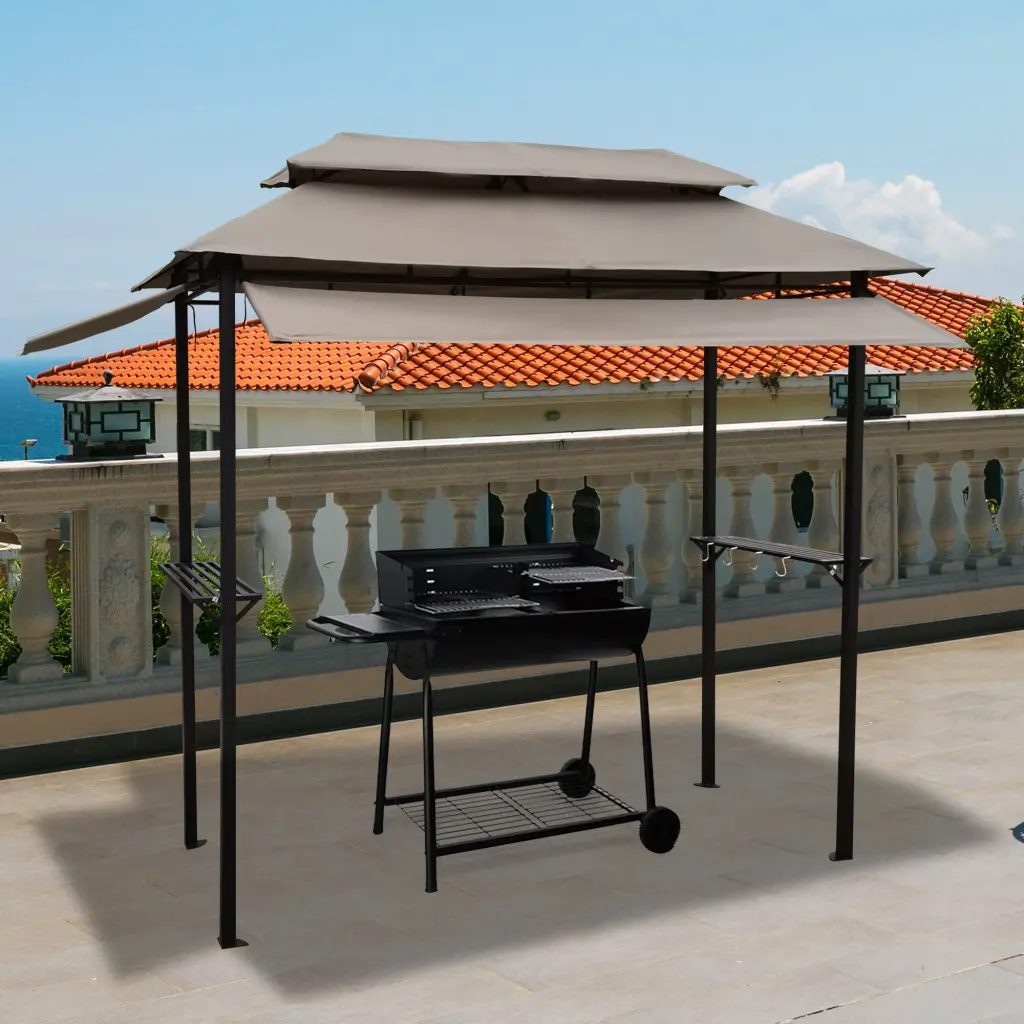 8x4 Feet Grill Gazebo Soft Top Canopy and Steel Frame w-s industry