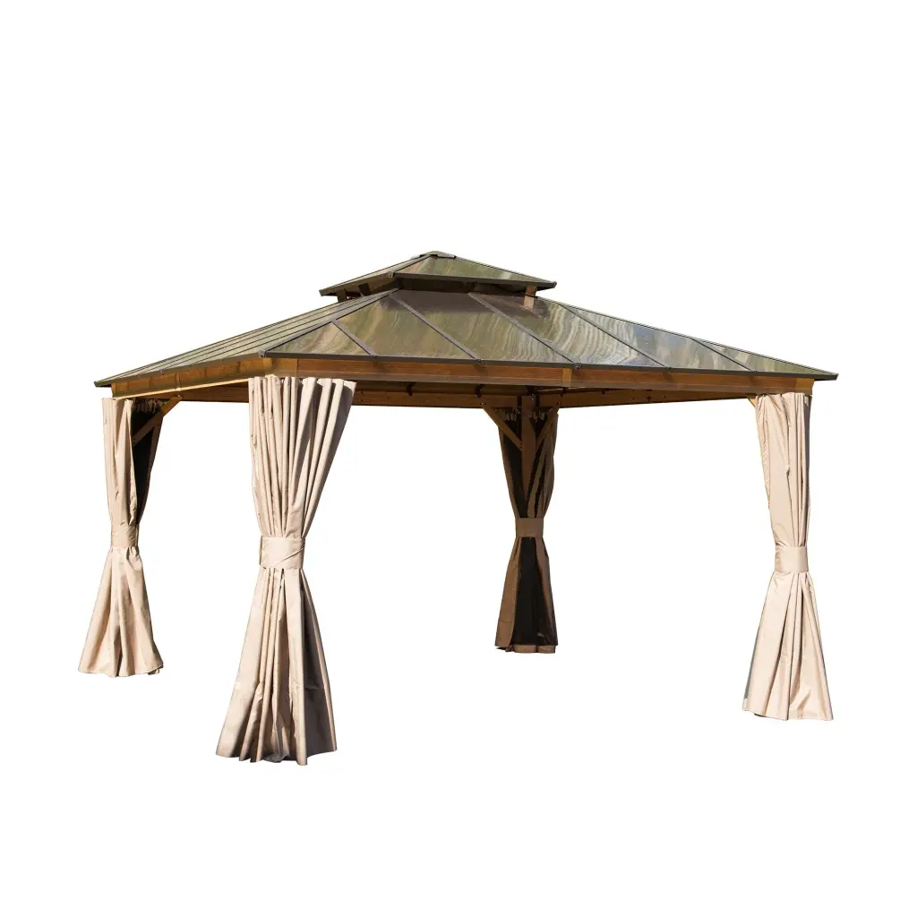 12x12 Hardtop Gazebo Permanent Outdoor Gazebo Polycarbonate Roof crefise patio life