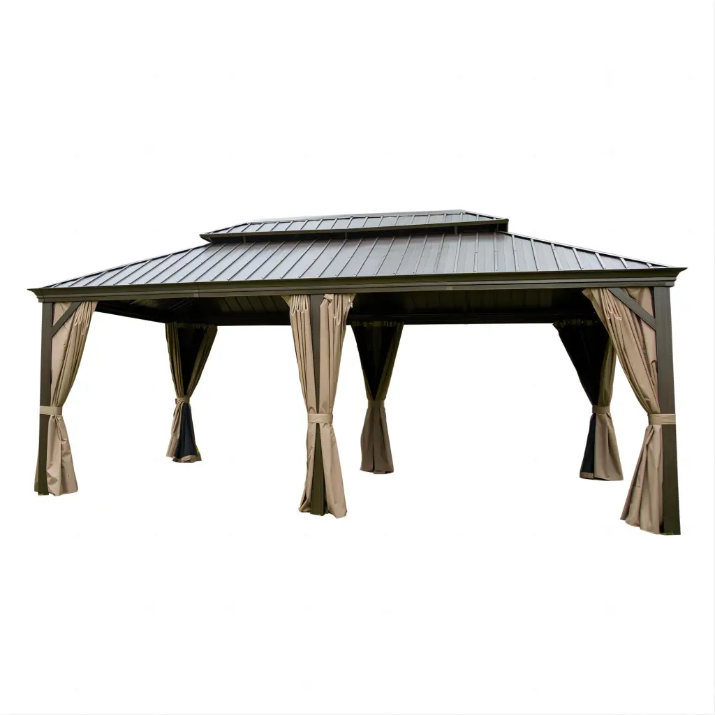 12X20 Hardtop Gazebo Outdoor Aluminum Frame Galvanized Canopy crefise patio life