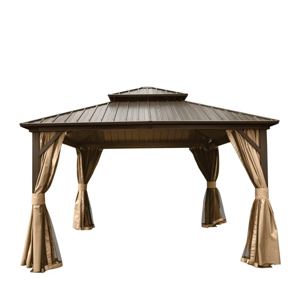 12' X 12' Hardtop Gazebo Light Metal Galvanized Alloy Frame crefise patio life