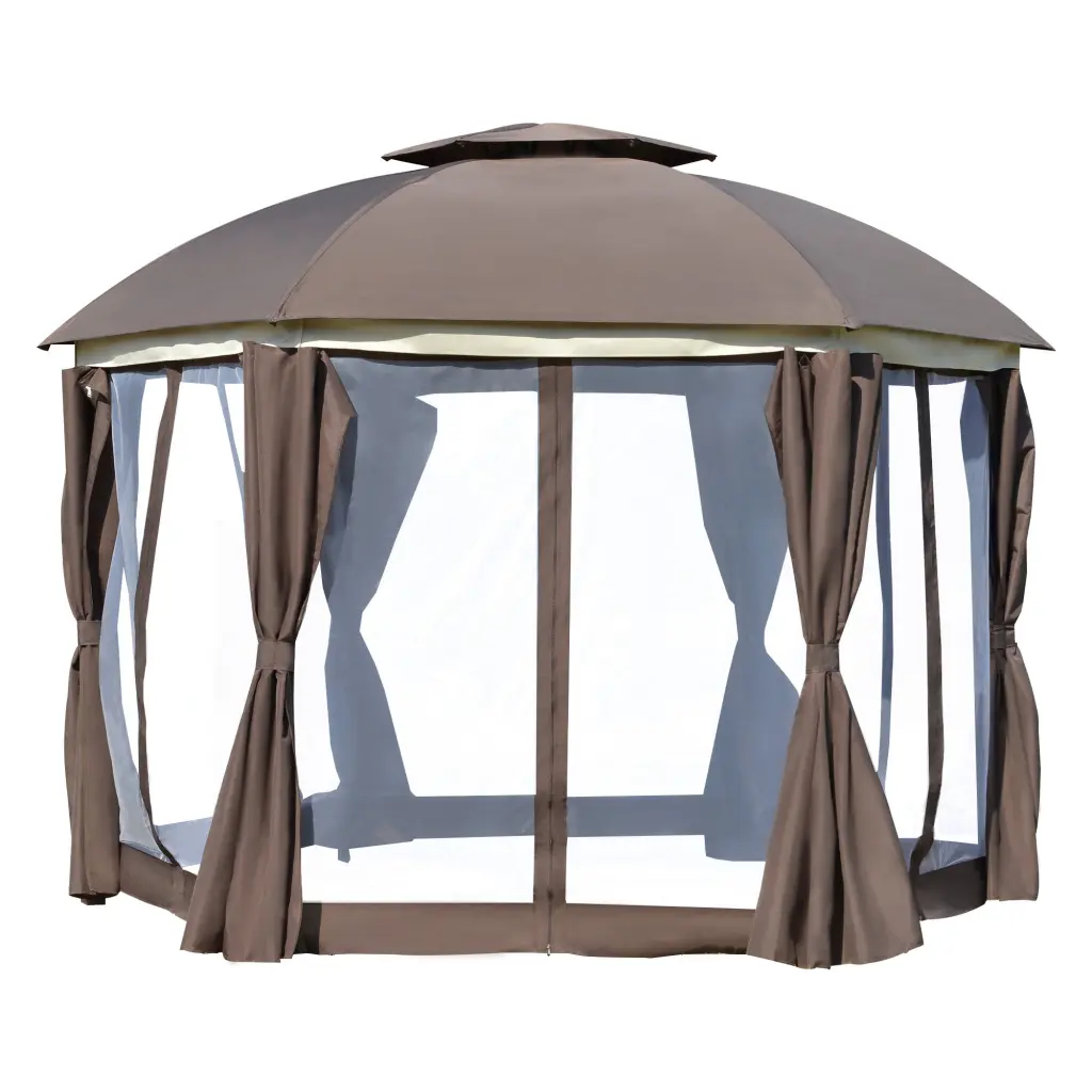 Outsunny 12' Round Outdoor Gazebo - Patio Dome Canopy Shelter aosom business