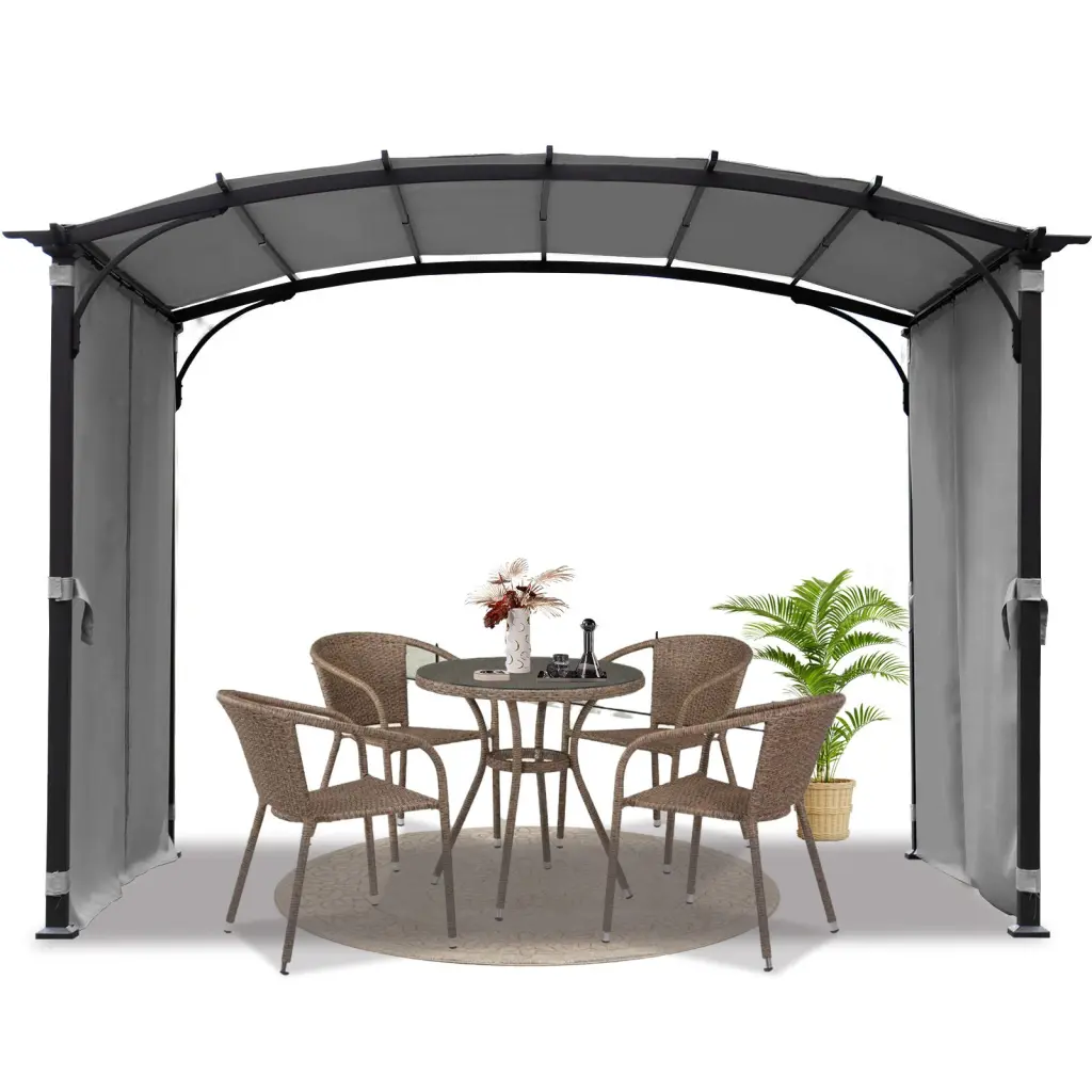 Patio Pergola 9 X 11Ft Arched Gazebo Water-resistant Sun Shade Shelter bei you