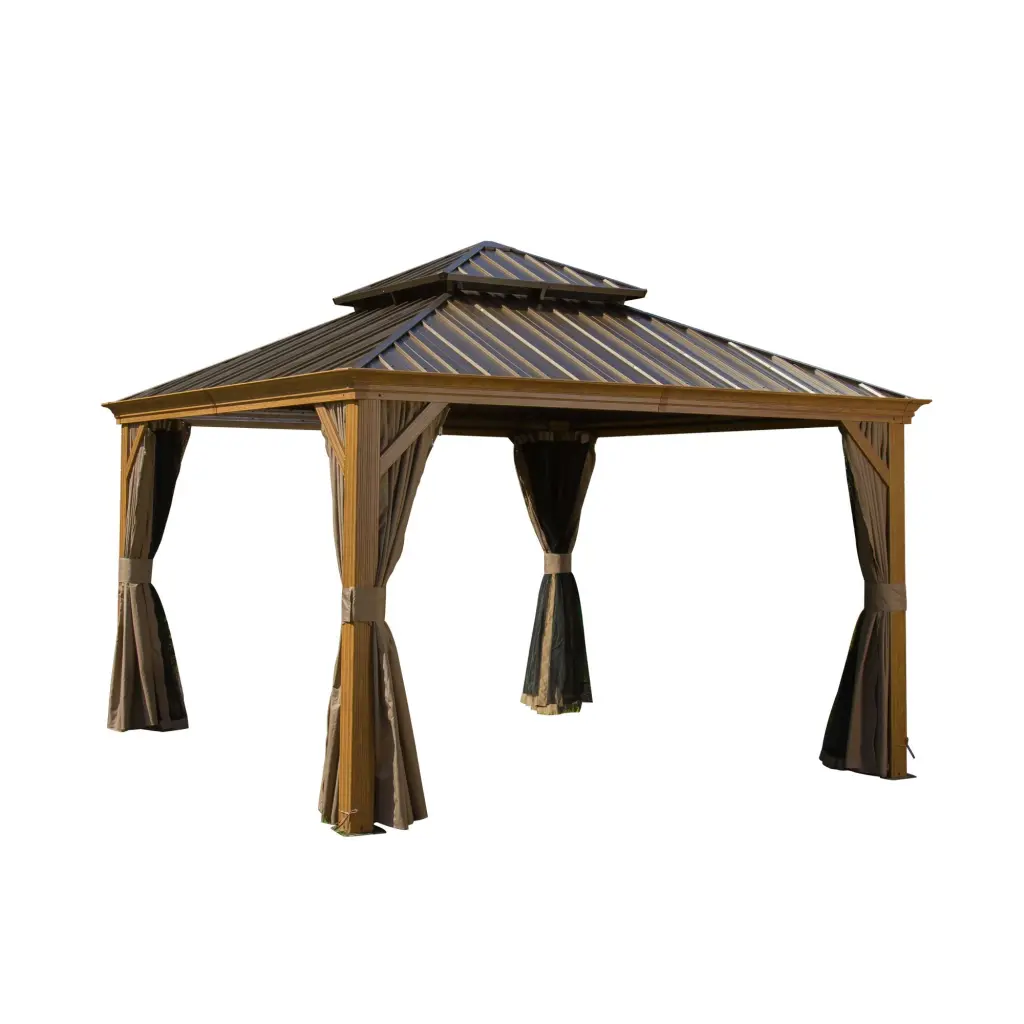 12x12 Hardtop Gazebo Timberen Coated Light Metal Frame Canopy Galvanized Steel crefise patio life