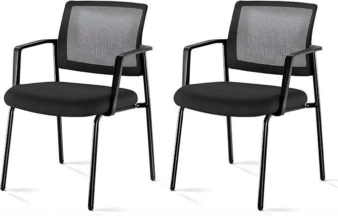 Guest Waiting Room Stationery Arm Chairs 2 Pack No Wheel Reception Meeting Office w1134dhs