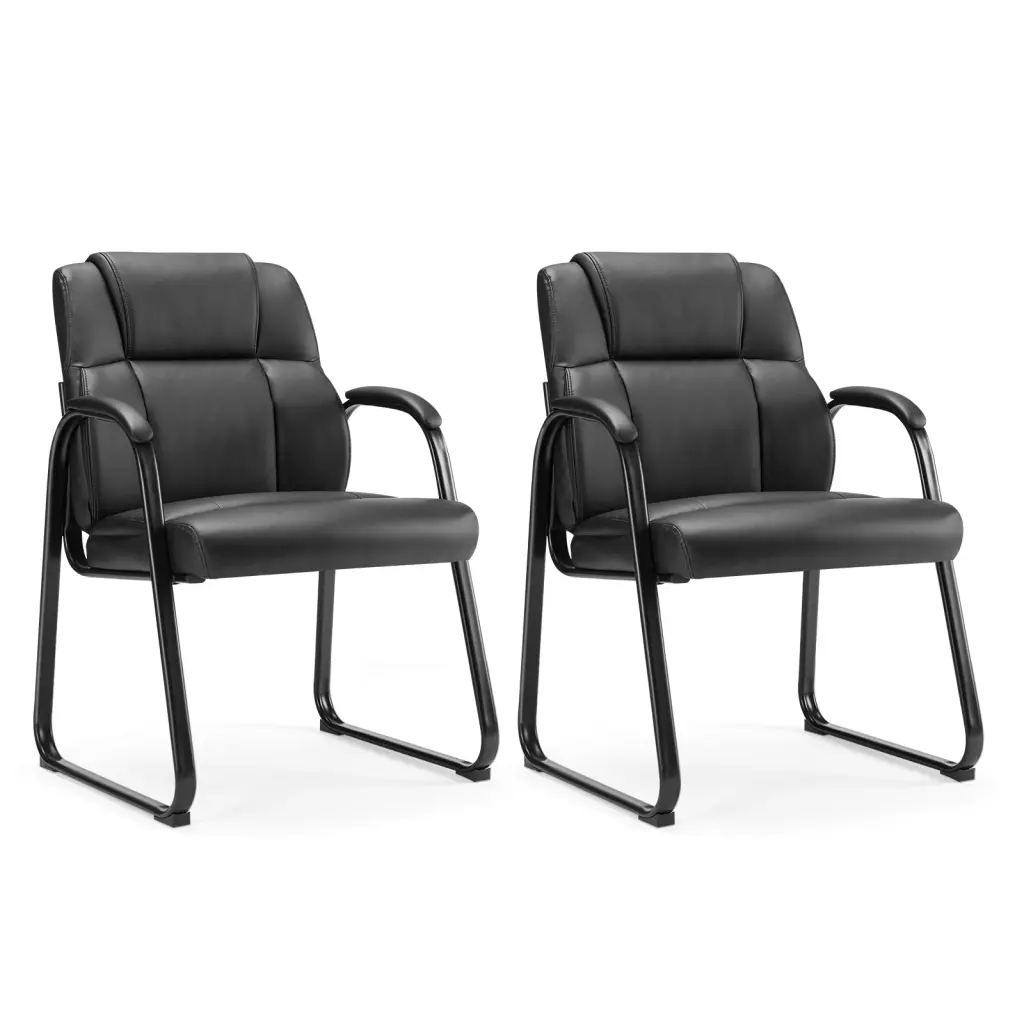 Hide Stationery Guest Chair No Wheels Comfy Padded Arms And Solid Base Office Furniture w2201