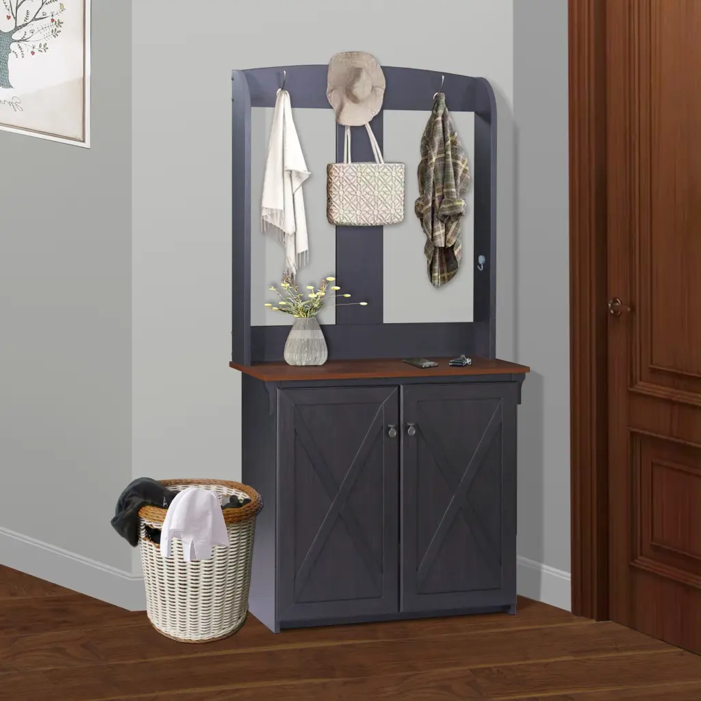 Hall Tree & Cabinet Multi Functional Bench And Shoe Storage Entryway singularity