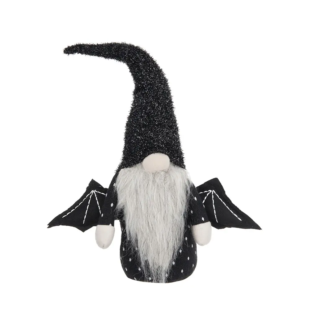 10X3X15.5 Inch Black Gnome Wings Decor Halloween Garden Ornament w2078