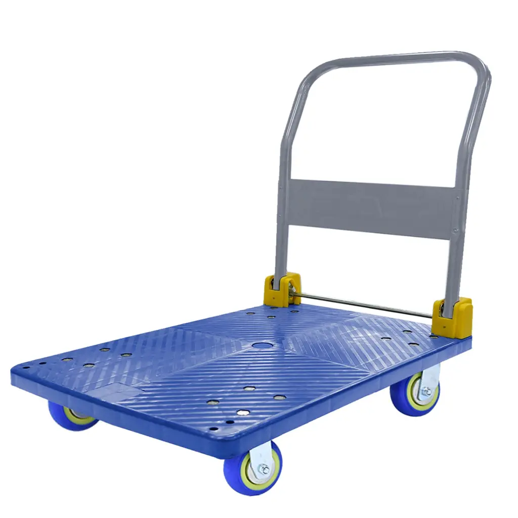 Collapsible Platform Push Hand Truck Shopping Basket 1320 Lbs Mass Volume Blue Utility Cart urban
