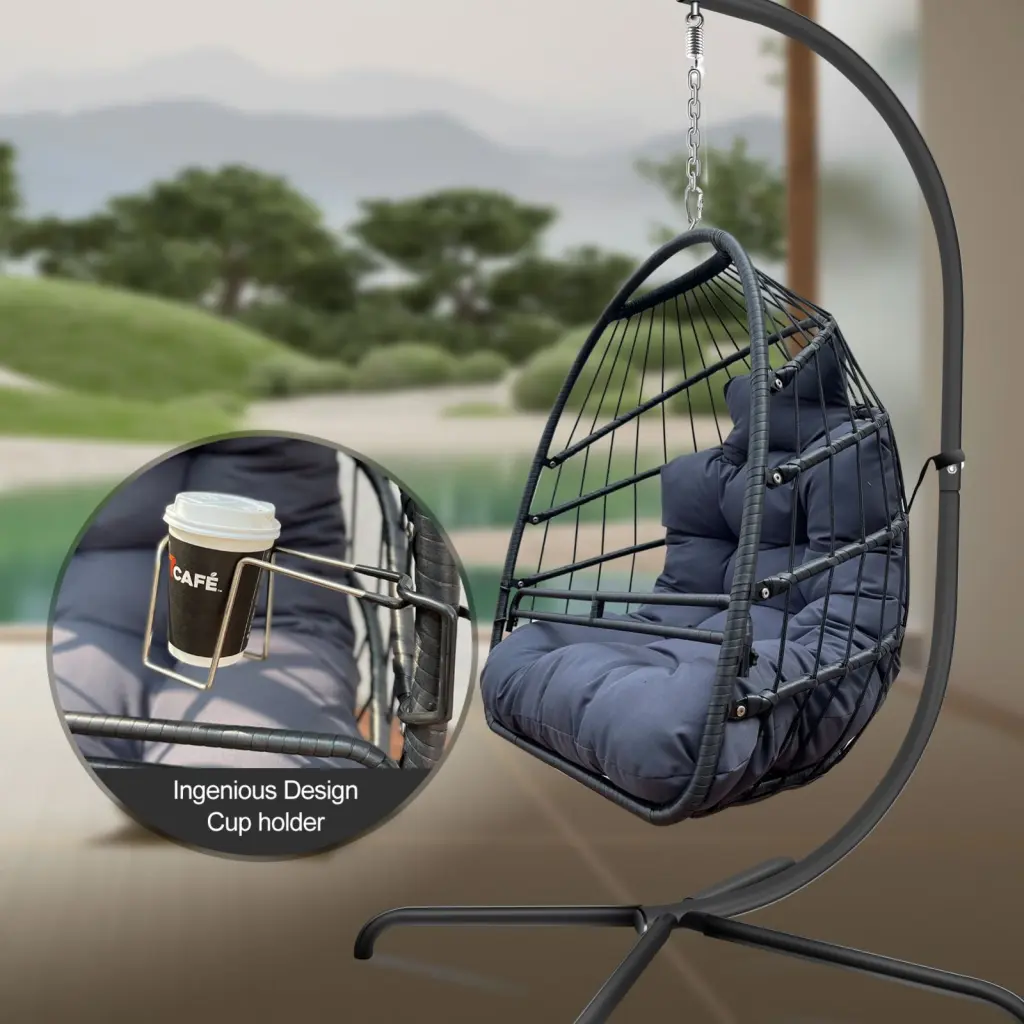 Swing Egg Chair Stand Indoor Outdoor Wicker Rattan Patio Basket Hanging Chair w2707-original w1002 and w1132 stores-