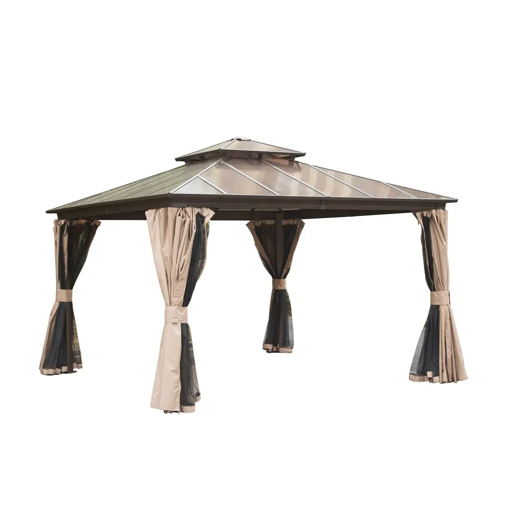 12x12 Hardtop Gazebo Permanent Outdoor Gazebo Polycarbonate Roof crefise patio life