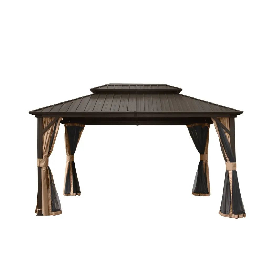 10' X 12' Hardtop Gazebo Light Metal Galvanized Alloy Outdoor crefise patio life