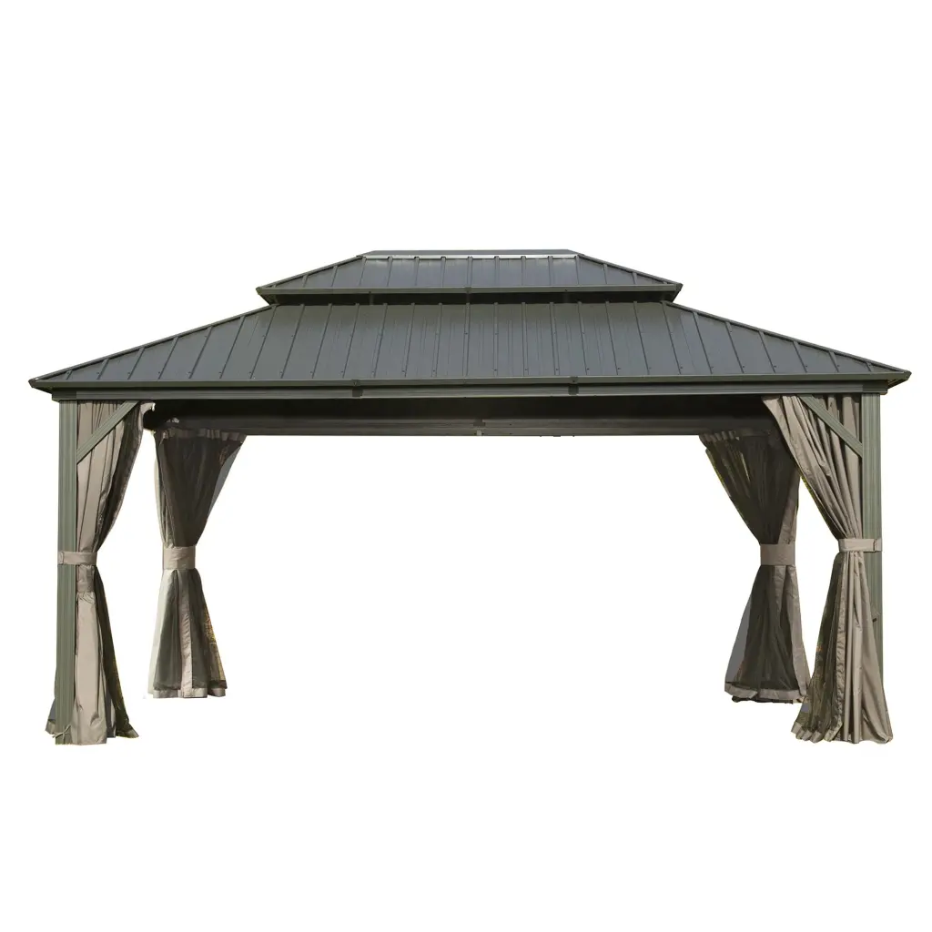 Hardtop Gazebo Outdoor Aluminum Gazebo Galvanized Steel Roof Patio Canopy crefise patio life
